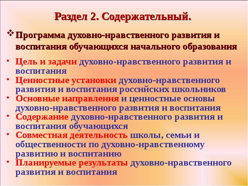 Духовно нравственного воспитания обучающихся