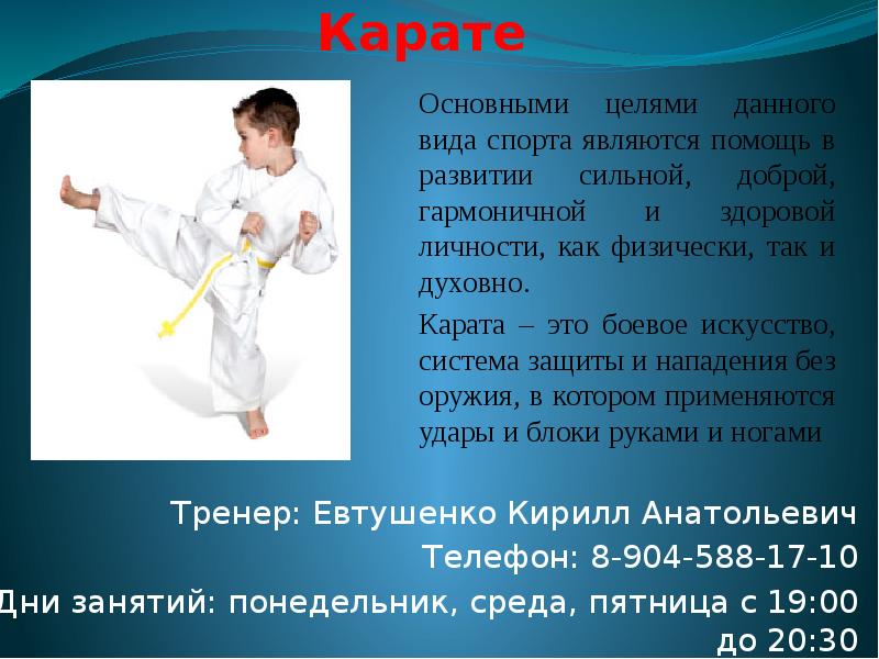 Презентация про каратэ