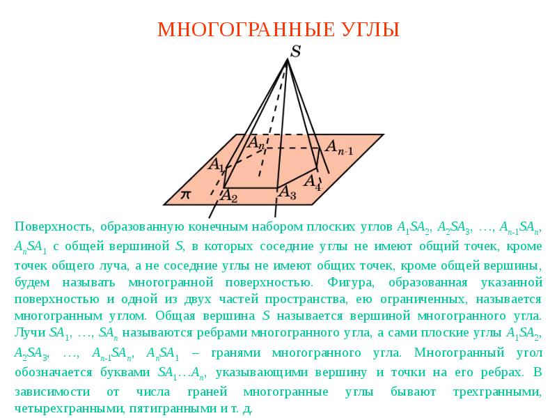 Многогранные углы презентация 10 класс