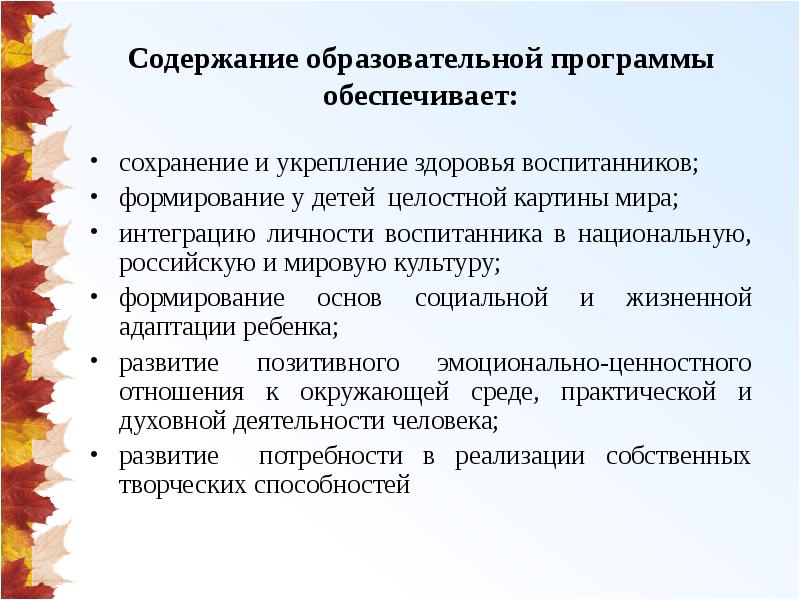 Презентация образовательной программы