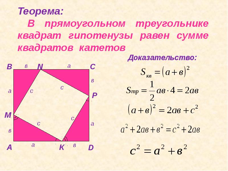 Геометрия 8 теорема пифагора презентация 8 класс