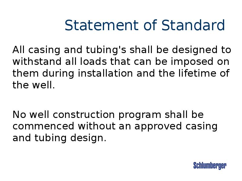 Statement of Standard Statement of Standard