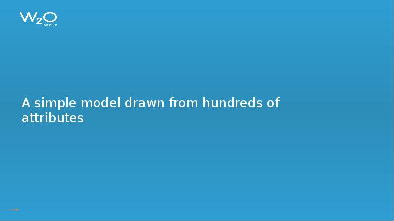 A simple model drawn from hundreds of attributes A simple model drawn from hundreds of attributes