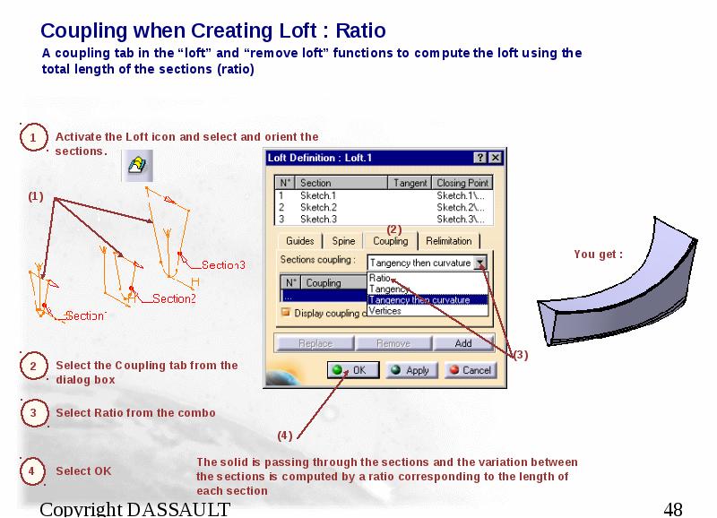 Coupling when Creating Loft : Ratio