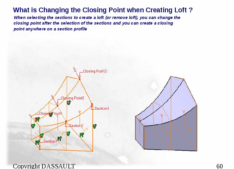 What is Changing the Closing Point when Creating Loft ?