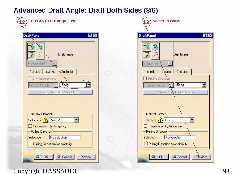 Advanced Draft Angle: Draft Both Sides (8/9)