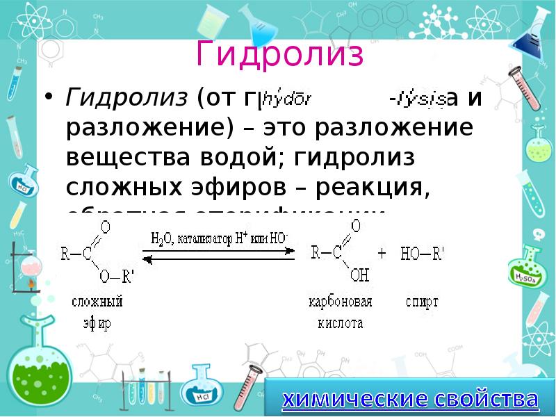 Разложение вещества водой