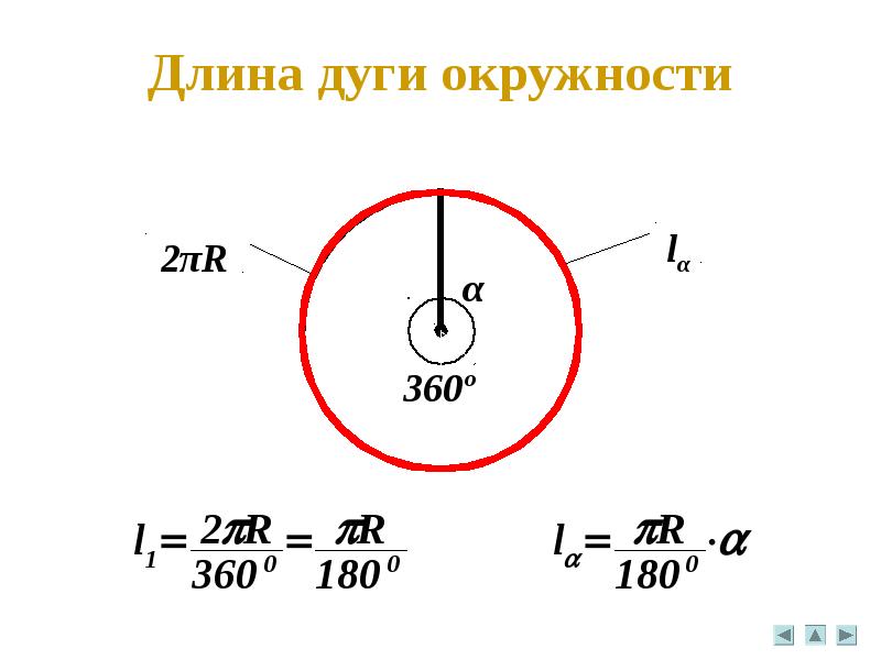 Длина дуги равна радиусу. Длина дуги круга формула. Формула нахождения длины дуги окружности. Формула для вычисления длины дуги окружности. Формула нахождения длины дуги.