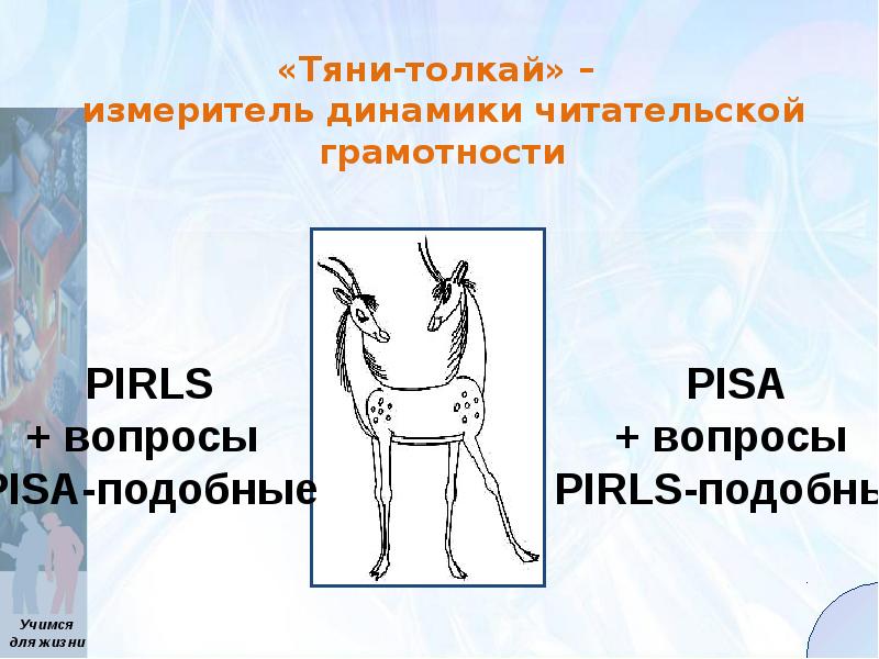 Послушайте выступление уменьшенных тяни и толкая. Тяни-Толкай» - измеритель динамики читательской грамотности. Методика Тяни Толкай. Методика Тяни Толкай диагностика читательской грамотности. Принцип Тяни Толкай.