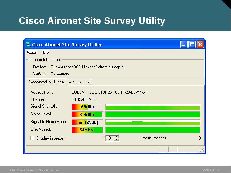 Cisco Aironet Site Survey Utility Cisco Aironet Site Survey Utility