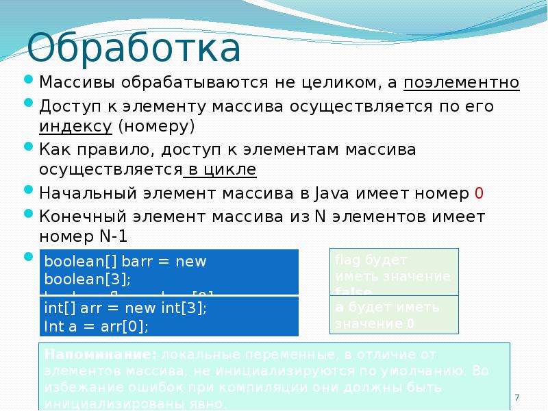 Элемент данных массив. Обработка элементов массива. Обработка массивов Информатика. Обработка одномерных массивов. Обработка элементов одномерного массива.