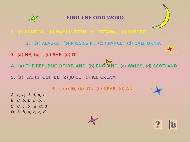 Find the odd word