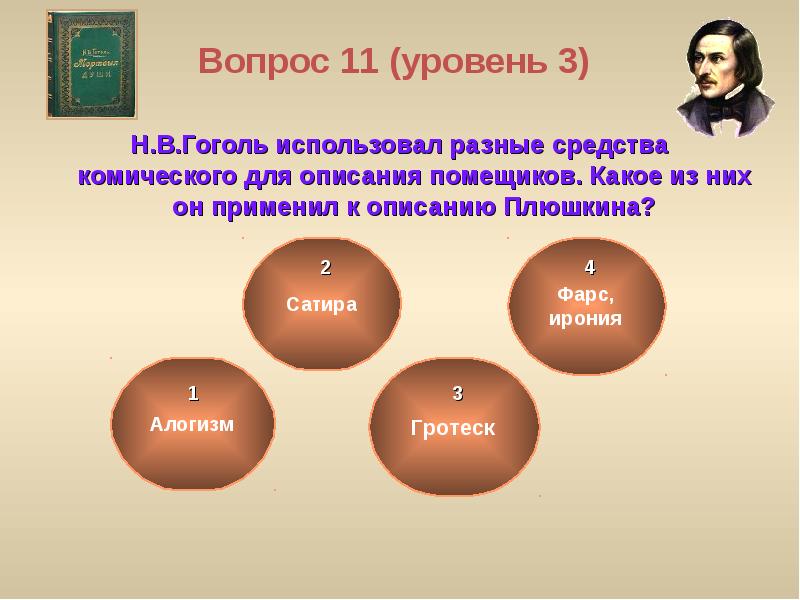 Какой прием использует гоголь в названии поэмы. Средства комического в пьесе Гоголя. Средства комического в мертвых душах. Приёмы которые использует Гоголь. Презентация Гоголь-человек сатира в картинках.