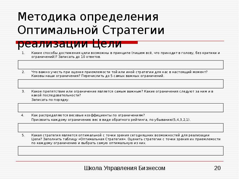 Оптимальная стратегия. Методика это определение. Методики определения выбора. Методики определения требований. Методика оценки оптимальности состава имущества.