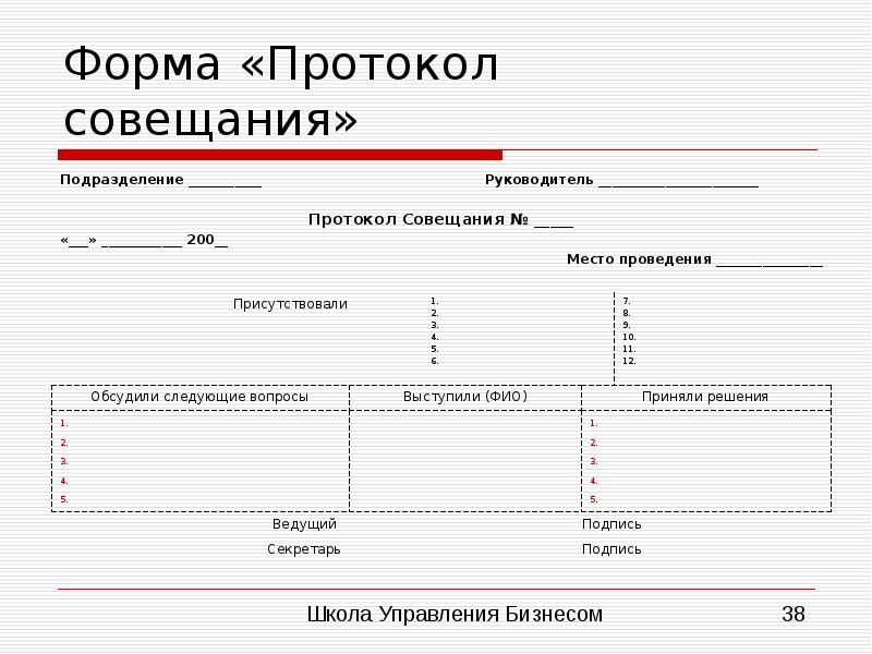 Протокол проекта пример