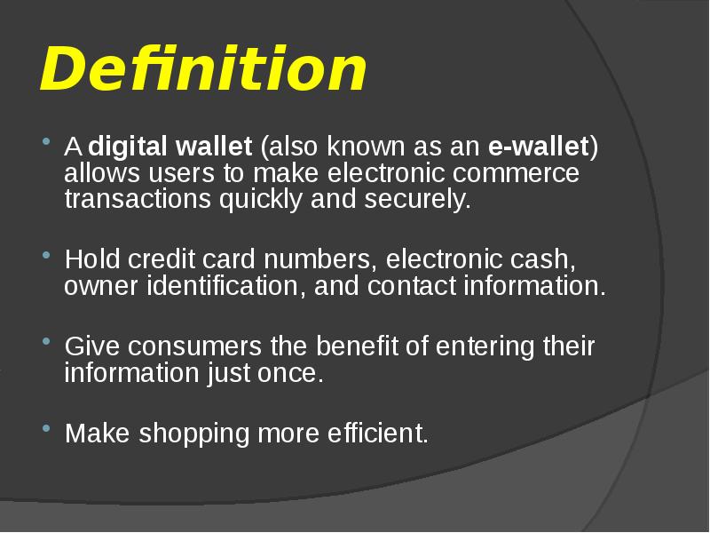 A Presentation On Electronic Wallet