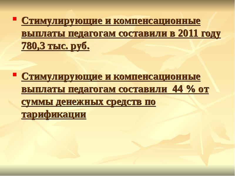 Компенсационные выплаты презентация