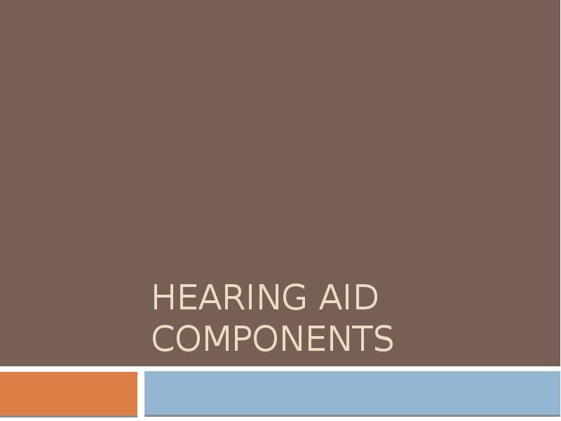 Hearing Aid Components Hearing Aid Components