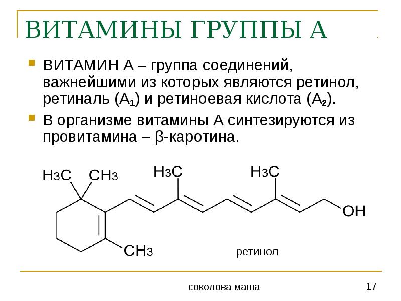 Ретинол схема применения