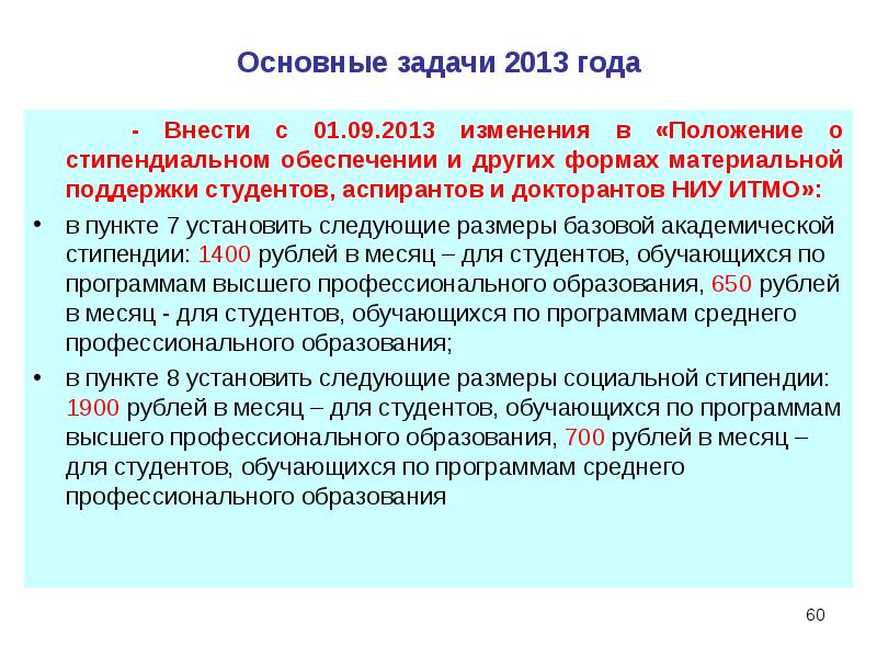 Изменения 2013 года