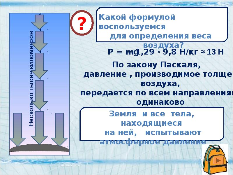 Технологическая карта урока атмосферное давление