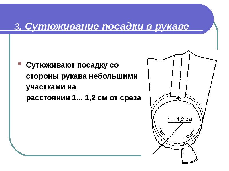 Втачивание рукава в пройму схема