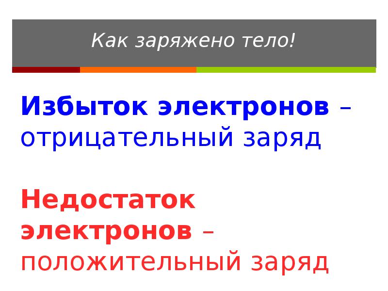 Тело заряжено положительно если. Избыток электронов. Недостаток электронов. Избыток или недостаток электрона. Избыток и недостаток электронов.