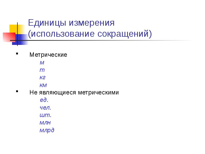 Единицы измерений писать не нужно. Сокращение единиц измерения. Единица измерения сокращенно. Правильные сокращения единиц измерения. Ед измерения сокращение.