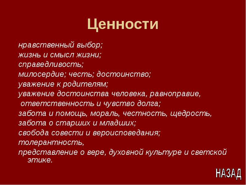 Ценности выборов