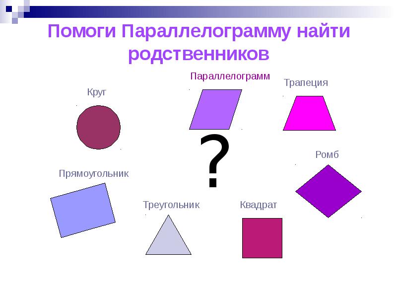 На столе лежат в ряд четыре фигуры треугольник круг прямоугольник и ромб