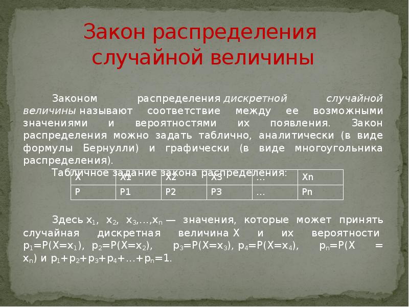 Законы распределения дискретных случайных вероятностей. Закон распределения случайной величины. Закон распределениеслучайной ве. Закон распределения случайн овеличины. Закон распределения дискретной случайной величины.