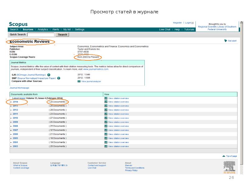Журналы скопус