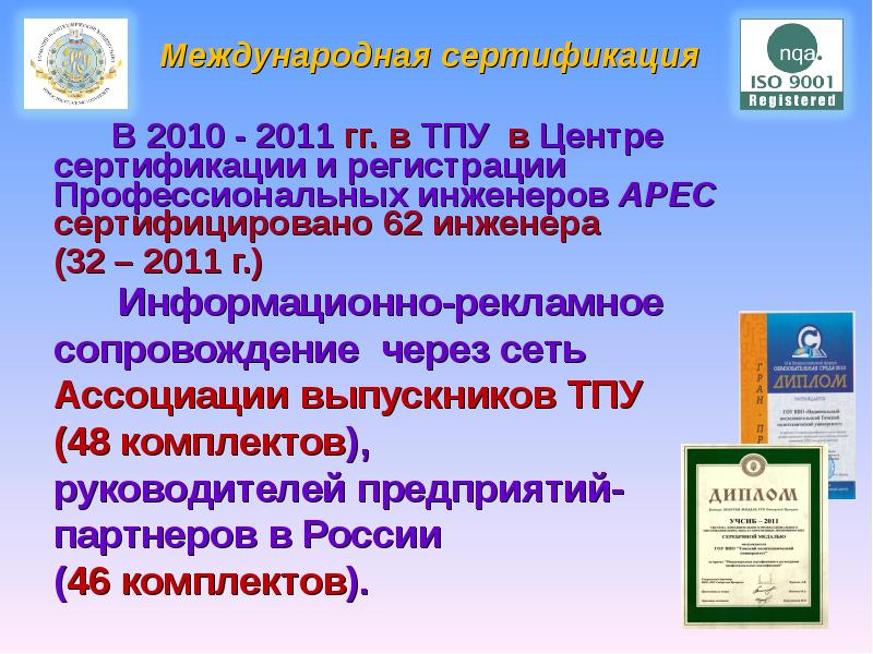 Уровни международной сертификации