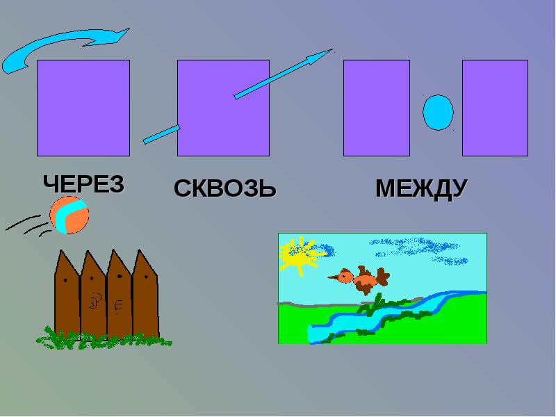 Схема предлога между