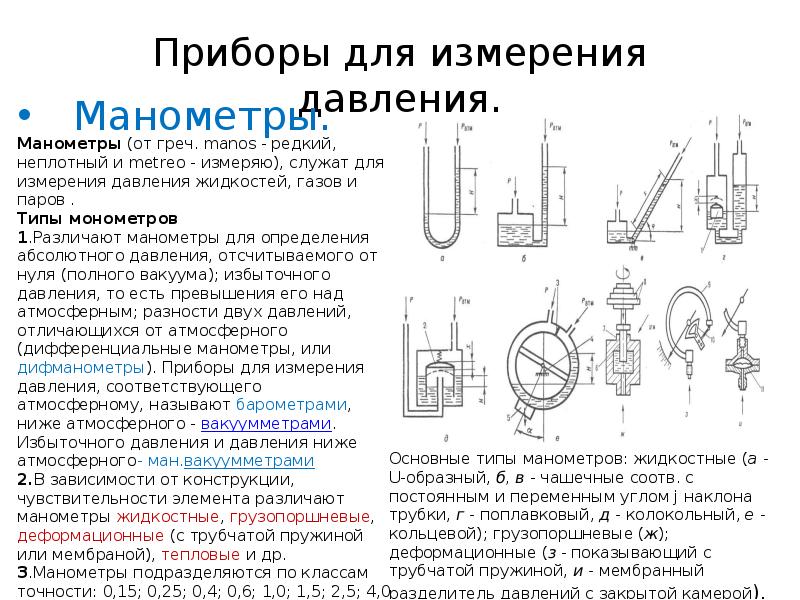 Какой прибор используется для измерения давления