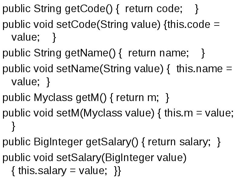 public String getCode() { return code; }
public String getCode() public String getCode() { return code; }
public String getCode()