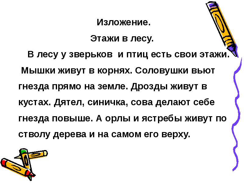 Изложение соловьиное гнездо 3 класс презентация