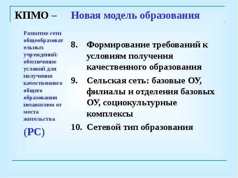 Условия получения качественного образования