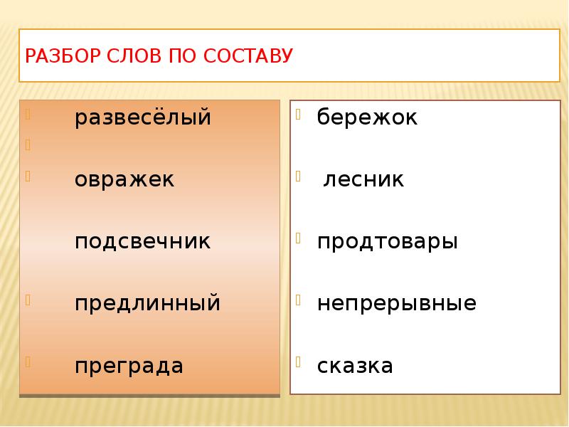 Бережок разобрать по составу. Подсвечник разбор слова по составу. Разбор слова по составу подсве. Разбери слово по составу подсвечник. Разобрать по составу слово овражек.