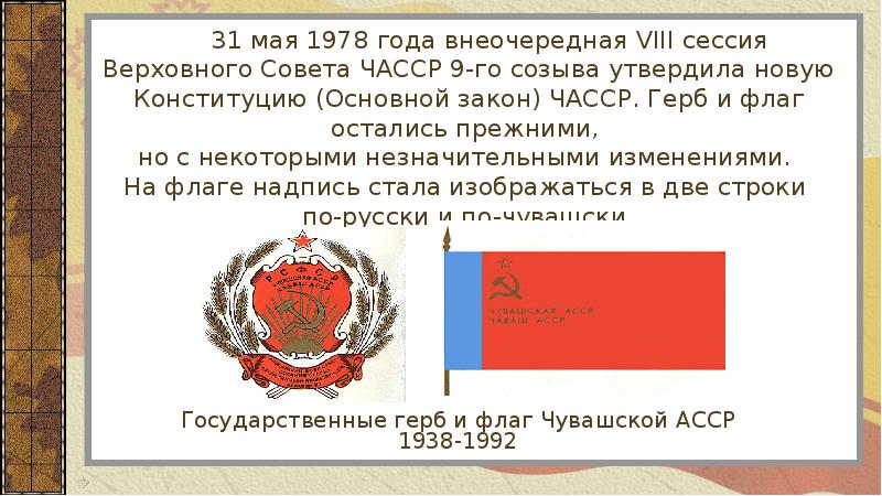 Чувашская асср. Чувашская автономная Советская Социалистическая Республика. Эмблема 30 летия сессии Верховного совета.