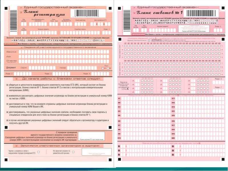 Образцы заполнения бланков по огэ по математике