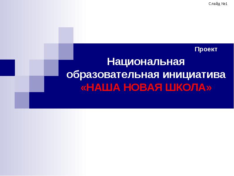 Наша инициатива. Проект наша новая школа сроки реализации.