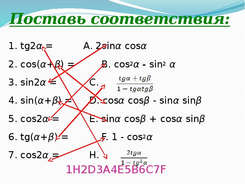 Sin 2 cos 2 tg 4