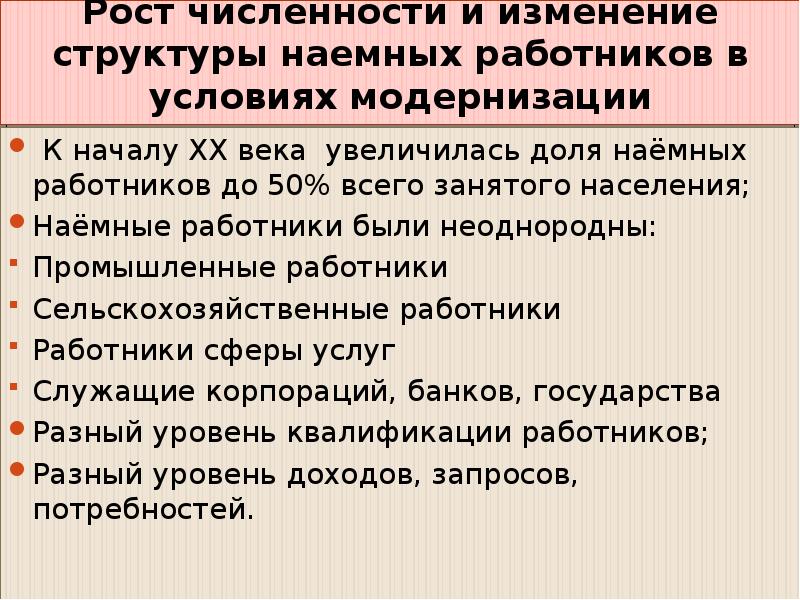 Условия модернизации