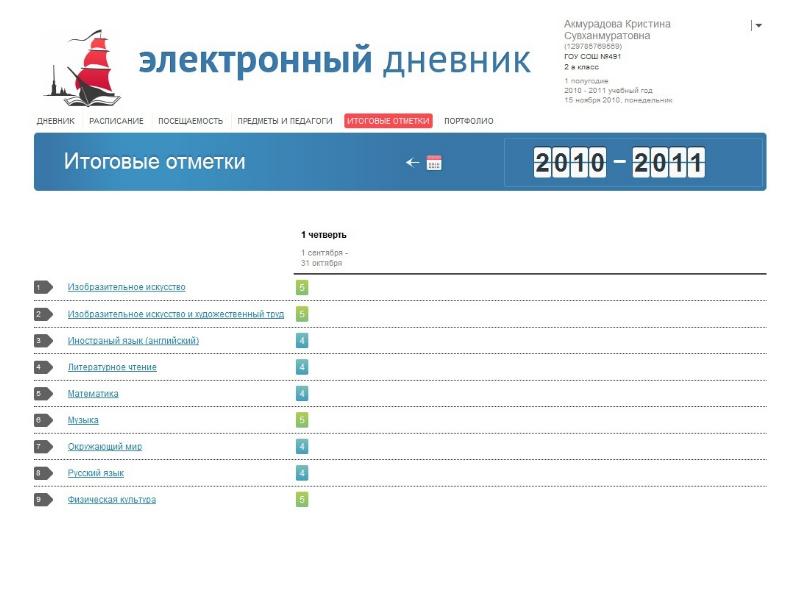 Как выглядит электронный дневник школьника фото
