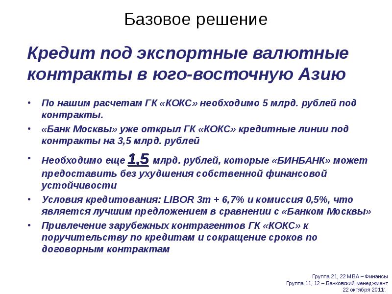 Расчеты гк. Базовые решения. Решение от кредита. Решения Базовая статистика.