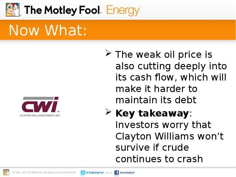 Now What: The weak oil price is also cutting deeply into
