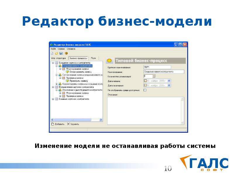 Редактор бизнес-модели