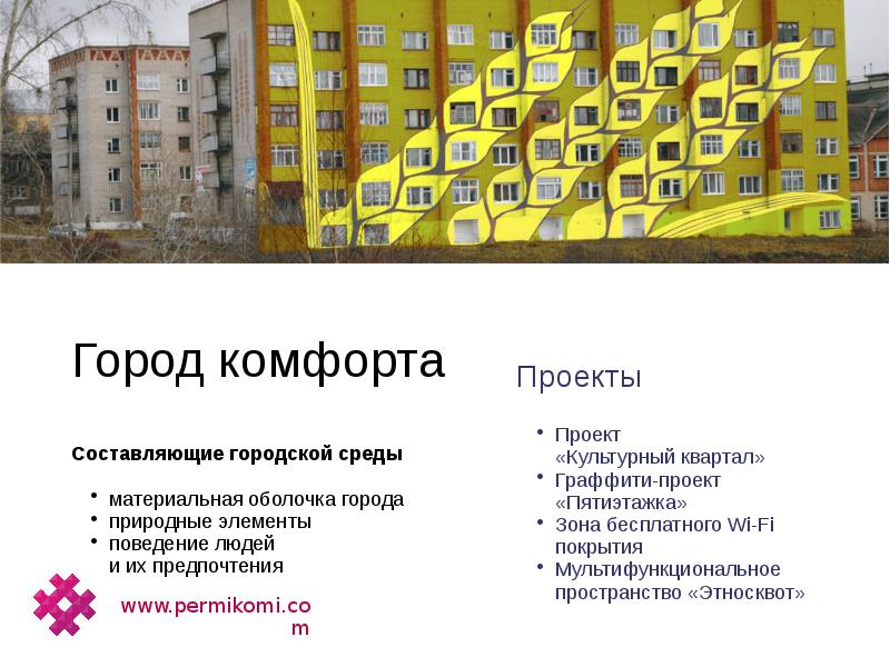 Город комфорта. Составляющие городской среды. Проект граффити паспорт проекта.