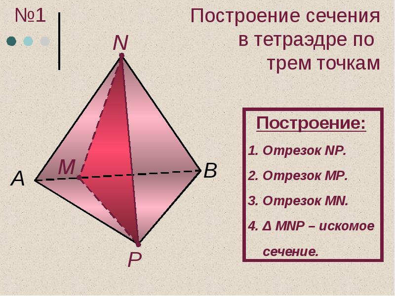 Тетраэдр построить сечение проходящее через. Сечения тетраэдра по 3 точкам. Сечение тетраэдра по трем точкам. Построить сечение тетраэдра по трем точкам. Построение сечения тетраэдра по 3 точкам.